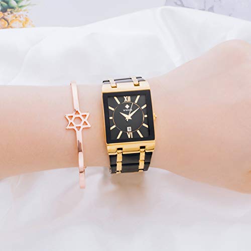 WWOOR Square Watches for Men Stainless Steel Mens Square Watch - Product Imagery