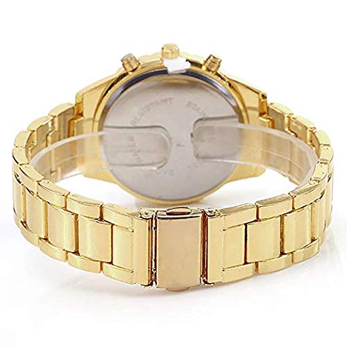 MASTOP Luxury Unisex Watch Crystal Quartz Calendar Gold Silver - Product Imagery
