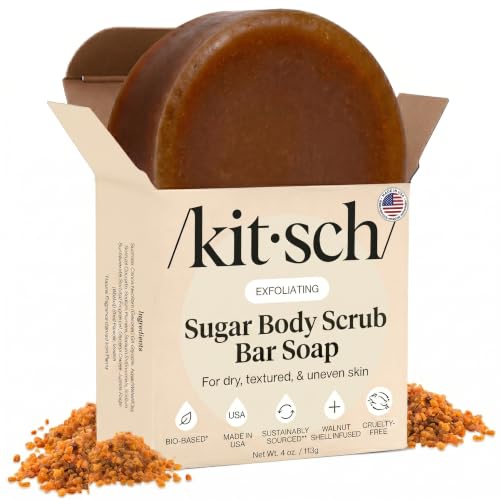 Kitsch Exfoliating Sugar Scrub Body Wash Bar Soap – Made in the - Product Imagery