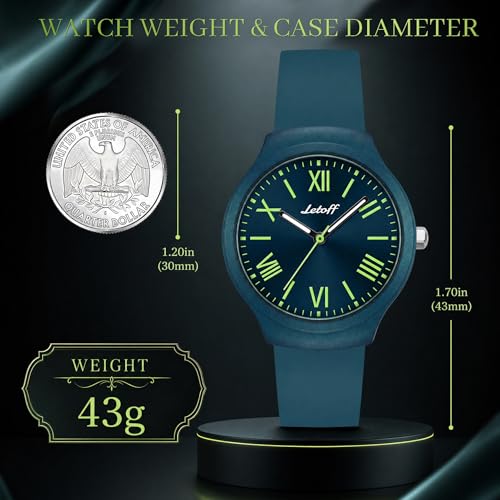 Letoff Silicone Band Metal case Watch for Women/Men, Roman - Product Imagery