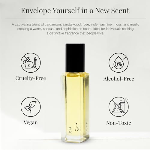 Riddle Ex Roll-On Perfume Oil for Women, Rose Jasmine Sandalwood - Product Imagery