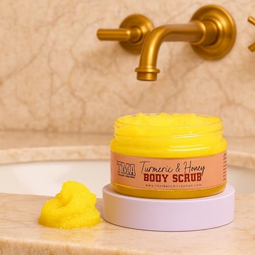 Turmeric Honey Body Scrub 8oz – Exfoliating Scrub for Dark - Product Imagery