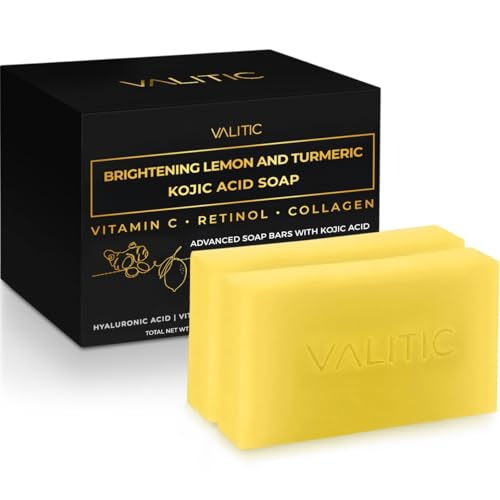 VALITIC Brightening Lemon Turmeric Kojic Acid Soap for Dark - Product Imagery