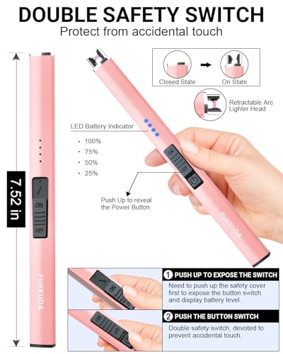 FUKKUDA Electric Candle Lighter with Safety Switch - USB - Product Imagery