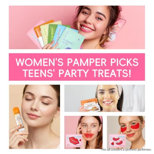 26PCS Face Masks& Lip& Eye Masks Skin Care Set for Women Teens - Product Imagery