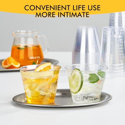 RACETOP 200 Pack 9 oz Clear Plastic Cups for Party - Product Imagery