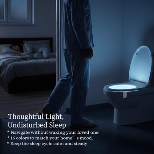 Toilet Light Motion Activated, White Elephant Stuff for Bathroom - Product Imagery