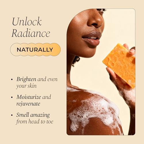 Glo Melanin Turmeric Brightening Soap with Vitamin C, Alpha - Product Imagery