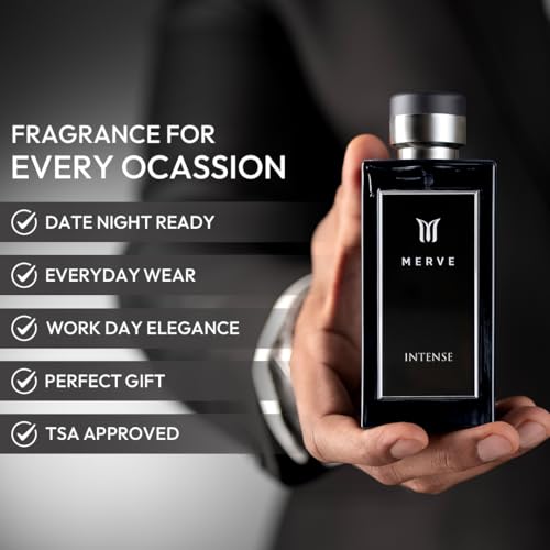 Merve Intense Perfume for Men 3.4 Oz Long Lasting EDP Bergamot - Product Imagery