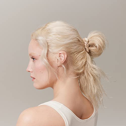 Slip Silk Hair Ties, Blonde Skinny Scrunchies, Set of 4 | - Product Imagery