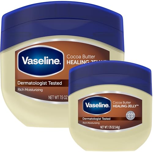 Vaseline Cocoa Butter Healing Jelly, 2 Sizes (7.5 Oz & 1.75 Oz) - Product Imagery