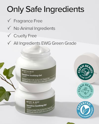 Mary&May Heartleaf Tea Tree Cooling Gel Cream, 2.46 oz - Product Imagery