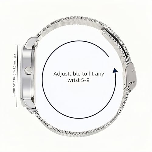 Large face Numbers Womens Watch - Interchangeable Metal Strap - - Product Imagery