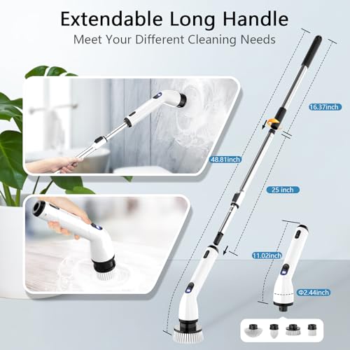 Electric Spin Scrubber, Cordless Cleaning Brush for Bathroom,Home - Product Imagery
