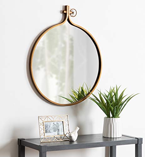 Kate and Laurel Yitro Round Industrial Modern Metal Framed Wall - Product Imagery