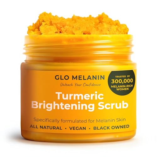 Glo Melanin Turmeric Brightening Scrub for Dark Spots [4 oz] - Product Imagery