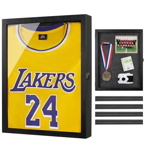 AW BRIDAL Black Large Shadow Box with Shelves 13x17in, Medal - Product Imagery