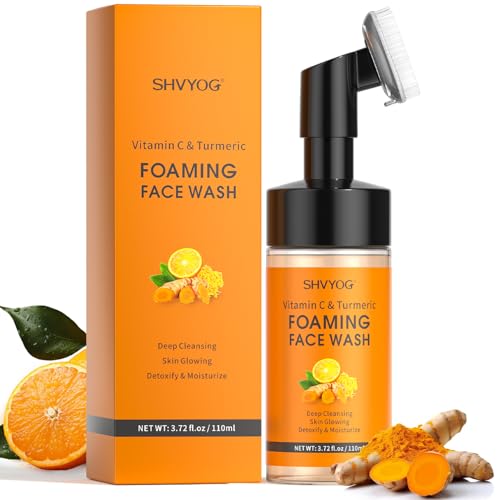 SHVYOG Vitamin C Turmeric Face Wash, Turmeric Foaming Facial - Product Imagery