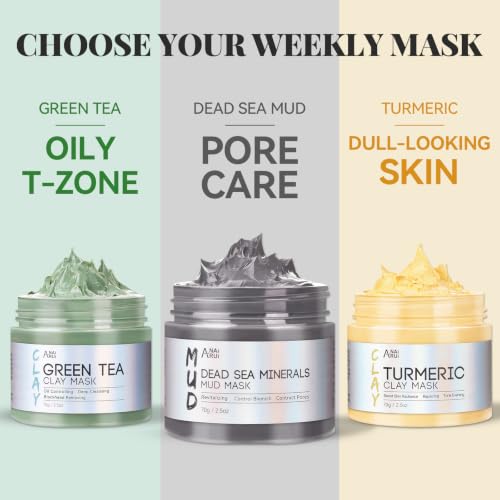ANAI RUI 3-Pcs Face Mask Set -Turmeric, Green Tea, Dead Sea 2.5 - Product Imagery