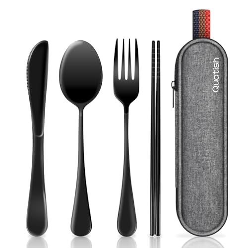 Travel Utensils with Case, Quatish Portable Silverware Set for - Product Imagery