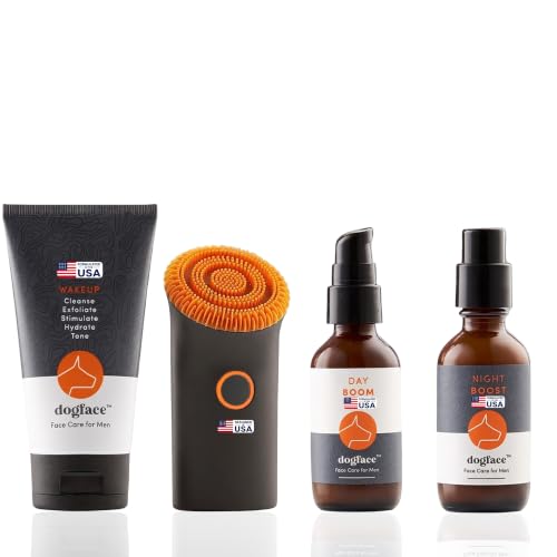 dogface Mens Skin Care Kit, 4-Piece Anti-Aging Skincare with - Product Imagery