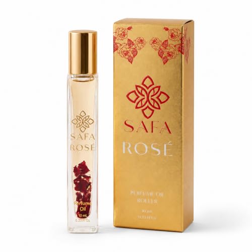 SAFA Rosé Organic Rose Oil Perfume Roller | Bulgarian Damask & - Product Imagery