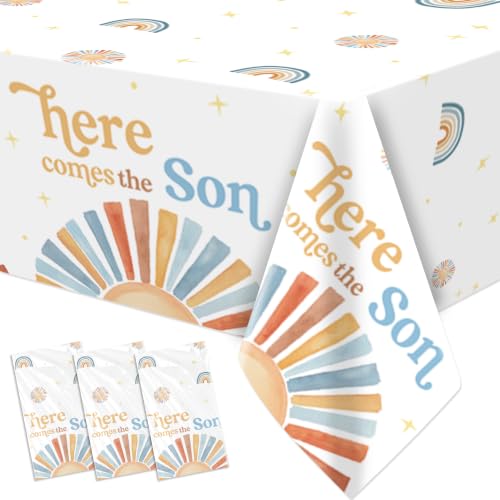 Sunshine Here Comes The Son Baby Shower Decorations Tablecloth, - Product Imagery