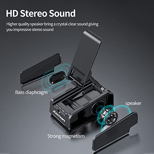 JTEMAN Cell Phone Stand with Bluetooth Speaker,Birthday Gifts - Product Imagery