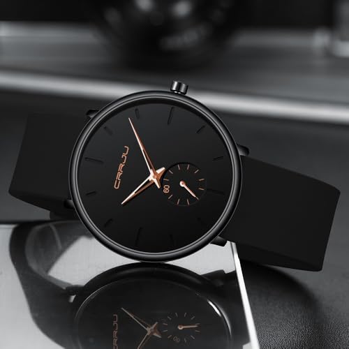 CRRJU Men’s Women Watch Casual Stylish Waterproof Quartz Unisex - Product Imagery