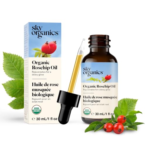 Sky Organics Rosehip Oil, 100% Pure & Cold - Pressed Face Oil & Travel Size - Sky Organics Official Product View 1