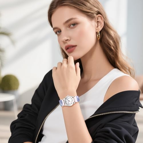 Lancardo Braided Elastic Strap Watch: Analog Quartz Adjustable - Product Imagery