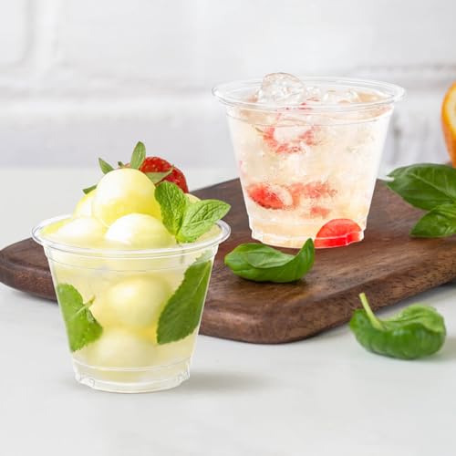 Dealusy 100 Pack 9 oz Clear Plastic Cups - Product Imagery