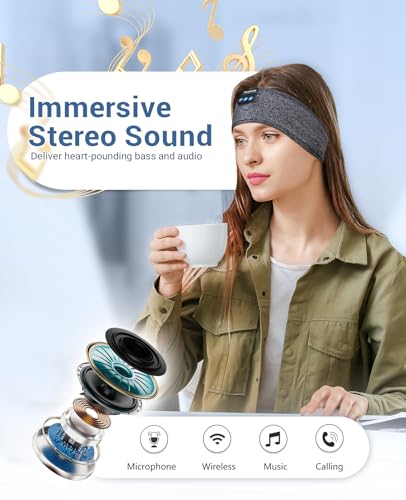 Perytong Sleep Headphones Wireless, Bluetooth Sports Headband - Product Imagery
