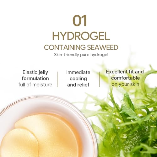 Petitfee Gold Hydrogel Eye Patch 60ea (30pairs) - 24k Gold Eye - Product Imagery
