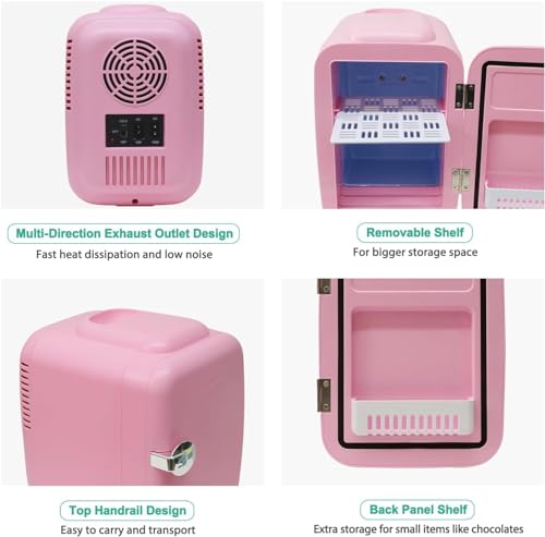 CROWNFUL Mini Fridge, 4 Liter/6 Can Portable Cooler and Warmer - Product Imagery