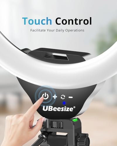 UBeesize 12'' LED RGB Ring Light with 62'' Tripod Stand, Selfie - Product Imagery