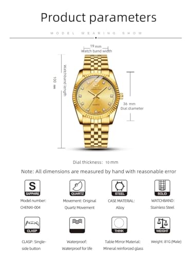 DREAMING Q&P Fq-043 Classic Golden Stainless Steel Male Female - Product Imagery