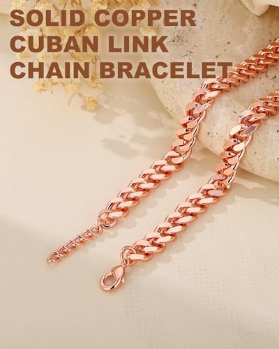 Copper Bracelet for Men & Women, 99.9% Pure Copper Cuban Link - Product Imagery