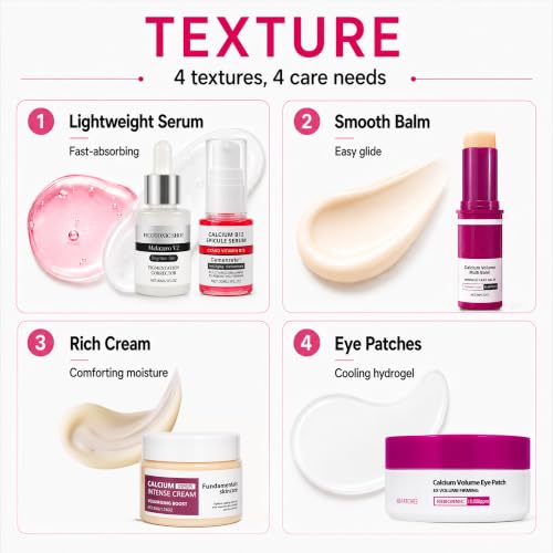 Calcium Skin Care Set, Daily Moisturizing Face Kit for Women, - Product Imagery