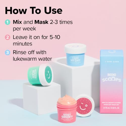I DEW CARE Wash Off Face Mask Skincare Gift Set - Mini Scoops | - Product Imagery