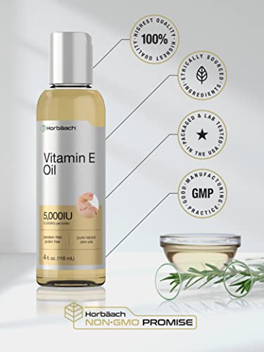 Horbäach Vitamin E Oil | 5000 IU | 8 oz (2 x 4oz) Value Pack - Product Imagery
