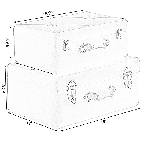 Vintiquewise Decorative Tufted Velvet Suitcase Treasure Chest - Product Imagery
