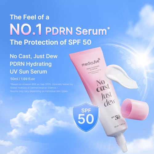 medicube Sunscreen No Cast Just Dew PDRN Hydrating UV Sun Serum, - Product Imagery