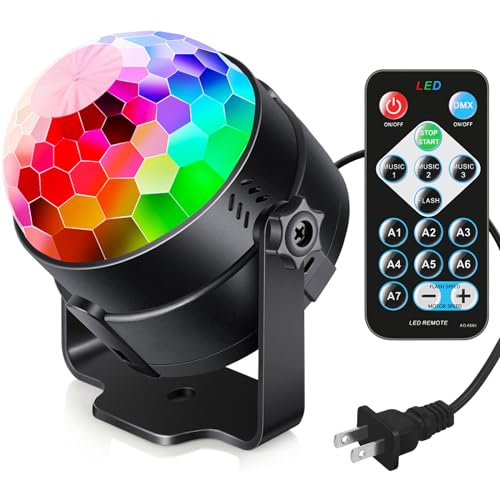 Sound Activated Party Lights with Remote DJ Lighting, Disco Ball - Product Imagery