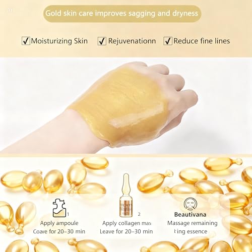 Gold Collagen Hydrogel Face Mask, Korean Skincare Facial Mask - Product Imagery