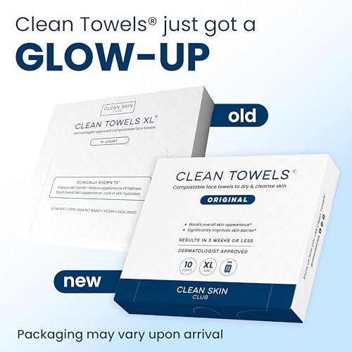 Clean Skin Club Clean Towels XL®, Travel Pack 100% USDA Biobased - Product Imagery