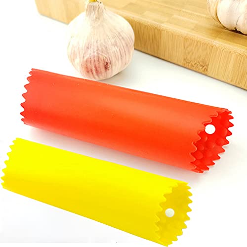 2 Set Silicone Garlic Peeler Easy Roller Tube Useful Garlic - Product Imagery
