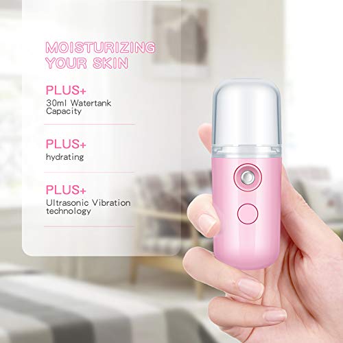 Honoson 2 Pack Nano Facial Mister for Lashes Sprayer,Pink - Product Imagery