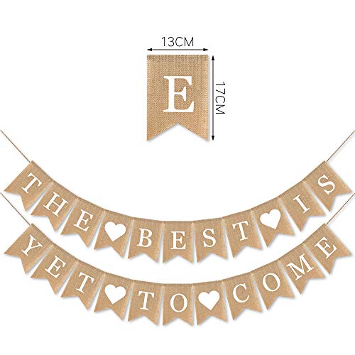 SWYOUN Burlap The Best Is Yet To Come Banner Bachelorette - Product Imagery