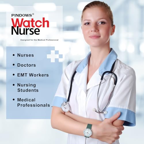 PINDOWS Nurse Watch for Women and Men, Analog Quartz with Second - Product Imagery